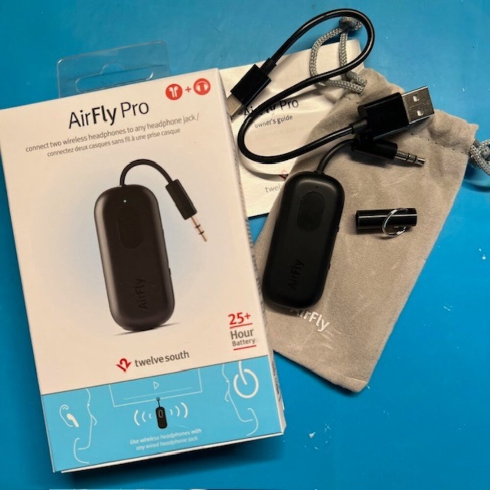 New Twelve South AirFly Pro Bluetooth 5.0 Transmitter/Receiver for TV/Airplane